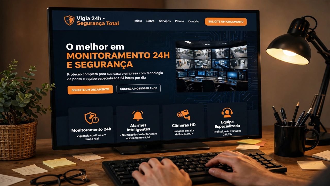 Site para Segurança Eletrônica e Monitoramento 24h